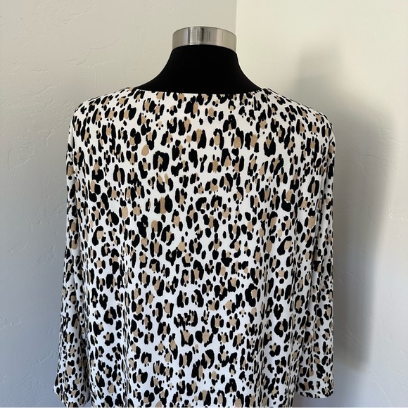 Chico's Animal-Print Shift Midi Dress Stretch Boho Size 16/18P - Picture 8 of 11